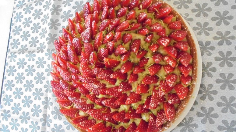 Tarte aux fraises et crème patissière au basilic (3)