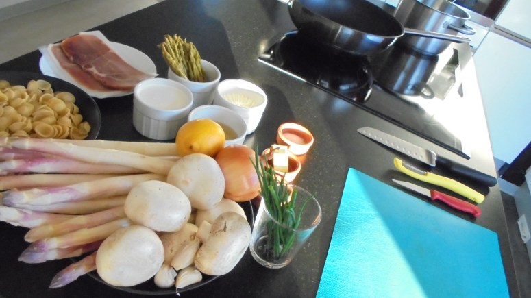 Orecchiettes aux asperges et jambon fumé (1)